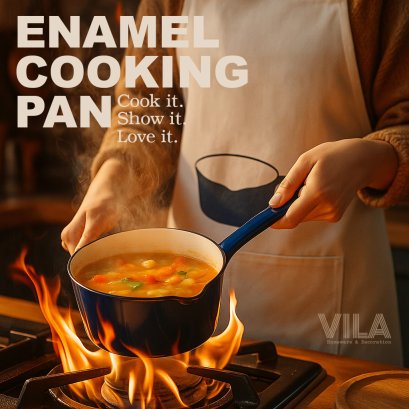 VILA, Enamel Cooking Pan