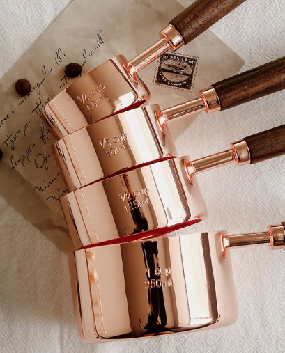 Set of 4 / Measuring Cup, Rose Gold