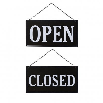 Open &amp; Closed Sign, Black Color