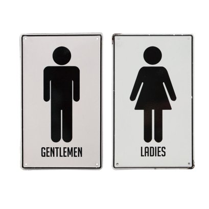 Set of 2, Toilet Sign