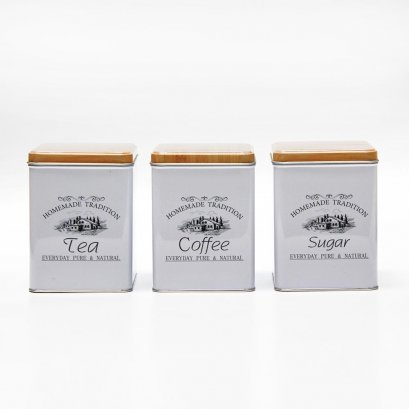กระป๋อง เซต 3 ชิ้น / Set of 3 TSC.Round Tin Canister