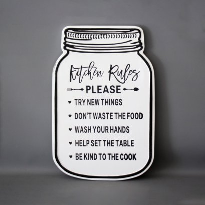 Kitchen Rules Wall Plaque (Metal)