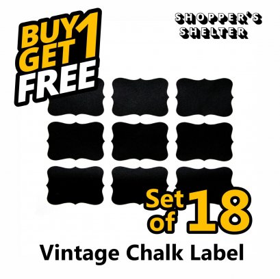Buy 1 Get 1 Free!!Style Removable Sticker Chalk Labels (Set of 18 pcs.)