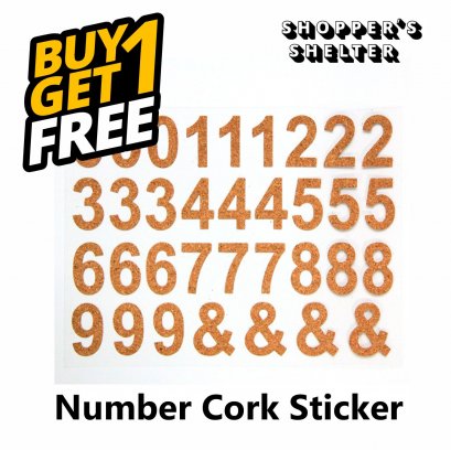 Buy 1 Get 1 Free!!Set 2 Pack Number & Alphabet Cork Label Sticker