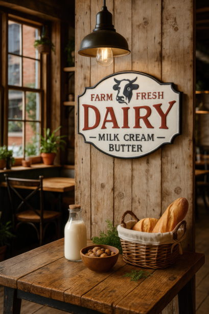 FARM FRESH DAIRY, Metal Wall Décor