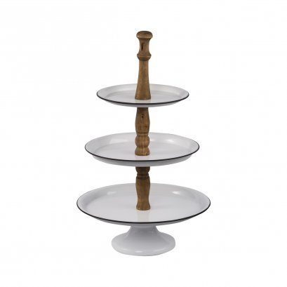 3 Tier Metal Tray w / Wood