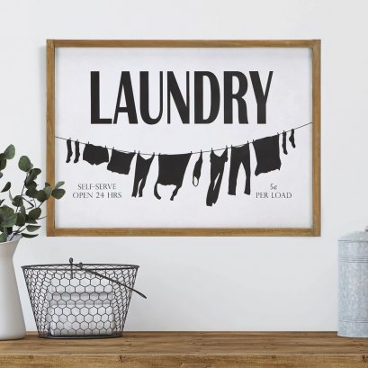 Clothesline Laundry Sign