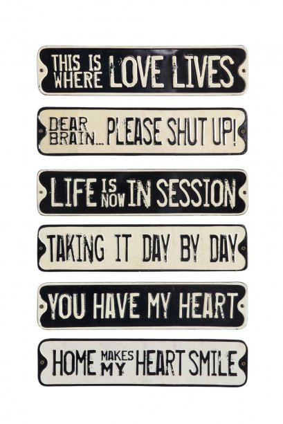 ป้ายเหล็ก Lori Embossed Tin Wall Décor w/saying, 6 Styles