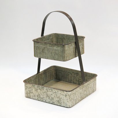 2 Tier Galvanized Tray