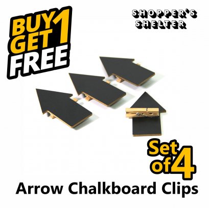 Buy 1 Get 1 Free!!Arrow Chalkboard Clips, (Set of 4 pcs.) x 2 Packs.