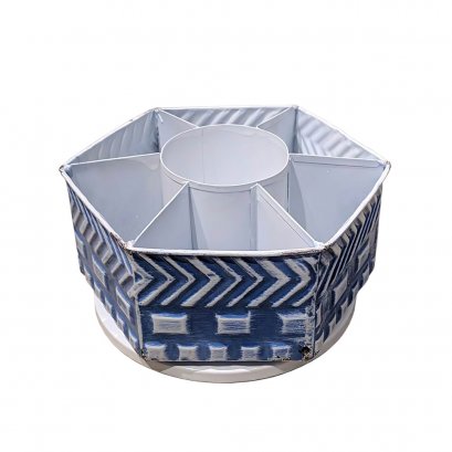 White &amp; Blue Divided Spinner Utensils