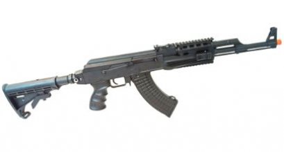 AK47ปืนเจลไฟฟ้าผู้ใหญ่สีดำโบลว์แบ็คพร้อมเล่นแรง260FPS