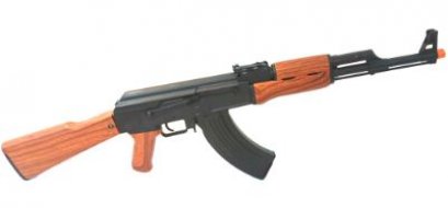 AK47ปืนเจลไฟฟ้าผู้ใหญ่โบลว์แบ็คสีไม้สวยชุดพร้อมเล่นแรง260FPS