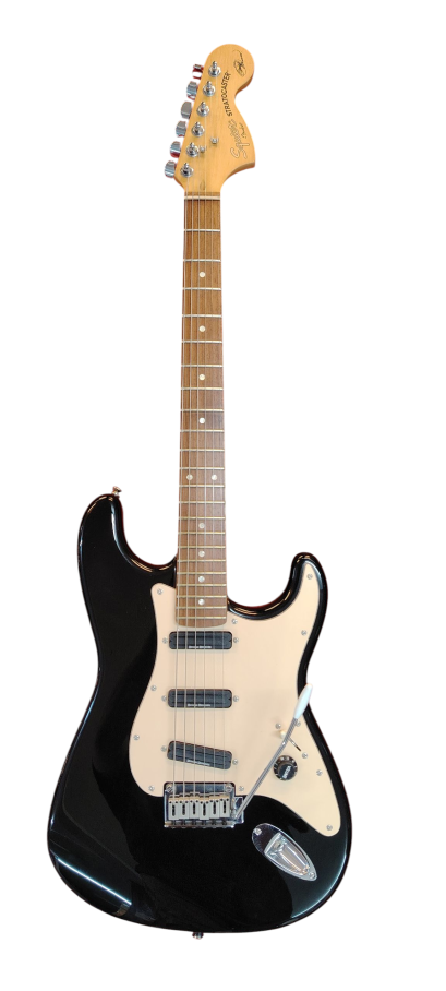 กีตาร์ไฟฟ้าแบรนด์Squier by fenderรุ่นOLARN BKสีดำโปรแถมกล่องเคสไฟเบอร์บุบกำมาหยีอย่างดีส่งฟรีเก็บเงินปลายทาง