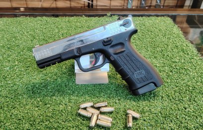 แบลงค์กันCEONICรุ่นM22 SVสีเงินเงาแถมกระสุนแบลงค์กัน10นัดพร้อมส่ง