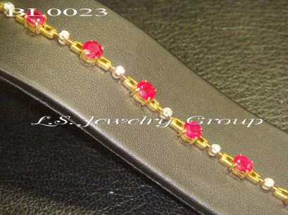 สร้อยข้อมือทับทิมพม่าเจียระไน