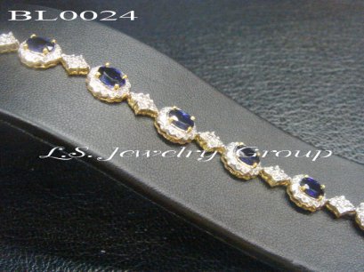 สร้อยข้อมือไพลินซีลอนเจียระไน