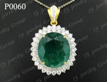 จี้มรกตโคลัมเบียธรรมชาติเจียระไน