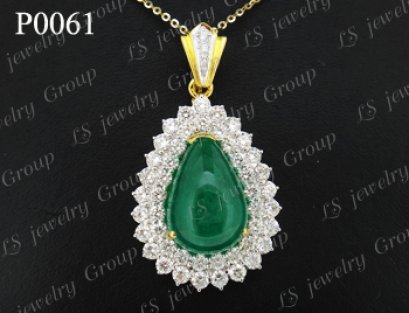 จี้มรกตโคลัมเบียธรรมชาติ