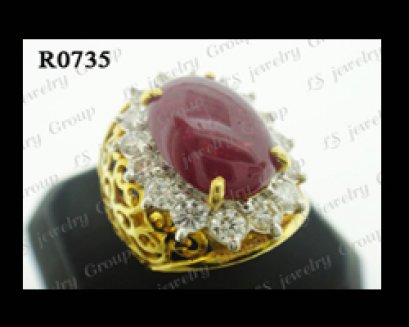 แหวนทับทิมพม่าธรรมชาติหลังเบี้ย