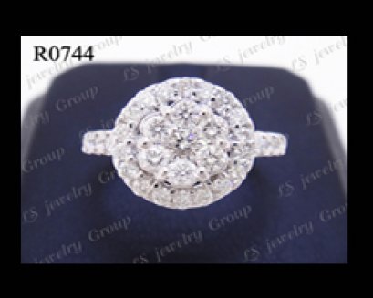 แหวนเพชรล้อม (Diamonds Ring) เพชร Heart&Arrow - Russian Cut