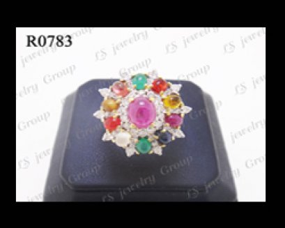 แหวนพลอยนพเก้าหลังเบี้ย (Gems Ring)
