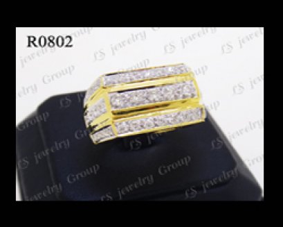 แหวนเพชร 2 แถว (Diamonds Ring) เพชร Heart&Arrow - Russian Cut