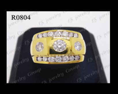 แหวนเพชรชาย (Diamonds Ring) เพชร Heart & Arrow - Russian Cut