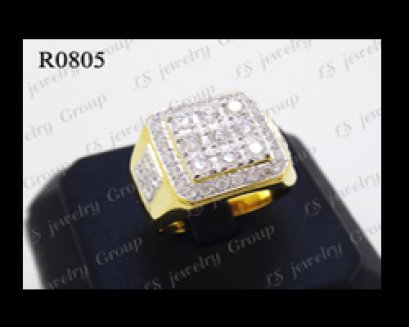 แหวนเพชรชาย (Diamonds Ring) เพชร Heart & Arrow - Russian Cut