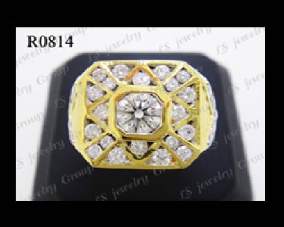 แหวนเพชรชาย (Diamonds Ring) เพชร Heart & Arrow - Russian Cut