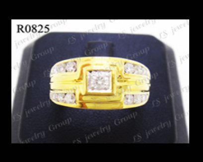 แหวนเพชรชาย (Diamonds Ring) เพชร Heart & Arrow - Russian Cut