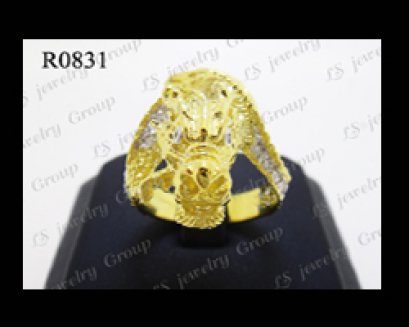 แหวนมังกรทอง (Diamonds Ring) ล้อมเพชร Heart & Arrow - Russian Cut