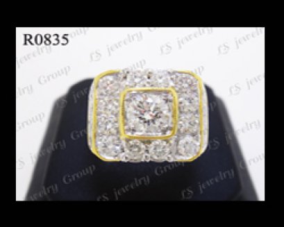 แหวนเพชรชาย (Diamonds Ring) เพชร Heart & Arrow - Russian Cut