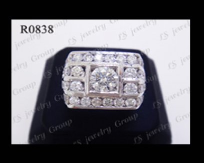 แหวนเพชรชาย (Diamonds Ring) เพชร Heart & Arrow - Russian Cut