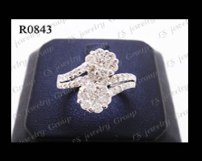 แหวนเพชรกระจุกไขว้ (Diamonds Ring) เพชร Heart & Arrow &ndash; Russian Cut