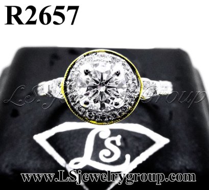 แหวนเพชรแท้ธรรมชาติ (Natural Diamonds) 1.42 Ct. มีใบ Cer E color (น้ำ 99%)/VVS