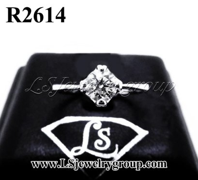 แหวนเพชรแท้ธรรมชาติ (Natural Diamonds) 0.44 Ct. มีใบ Cer E color (น้ำ 99%)/VVS