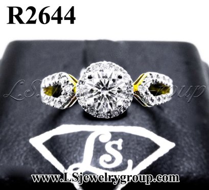 แหวนเพชรแท้ธรรมชาติ (Natural Diamonds) 0.91 Ct. มีใบ Cer E color (น้ำ 99%)/VVS