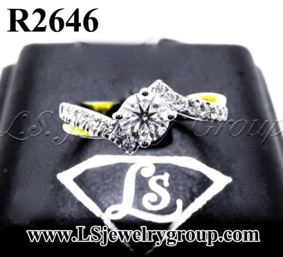แหวนเพชรแท้ธรรมชาติ (Natural Diamonds) 0.66 Ct. มีใบCer E color (น้ำ 99%)/VVS
