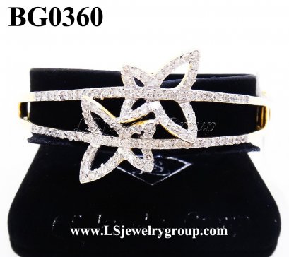 กำไลเพชรแท้ธรรมชาติ 2.20 Ct. น้ำ100-99% เพชรแท้ธรรมชาติ H&amp;A-รัชเชี่ยนคัท 98 เม็ด  ทองคำเปอร์เซ็นต์สูงสุด หนัก 18.600  g.