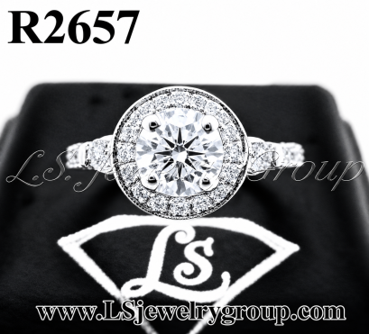 แหวนเพชรแท้ธรรมชาติ (Natural Diamonds) 1.42 Ct. มีใบ Cer E color (น้ำ 99%)/VVS