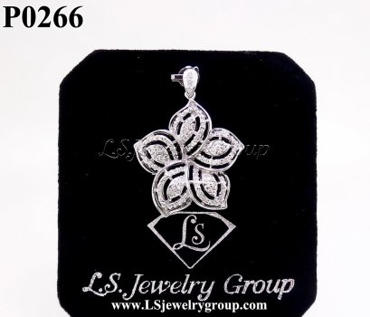 จี้เพชรรูปดอกไม้  เพชรHeart &amp; Arrow – Russian Cut