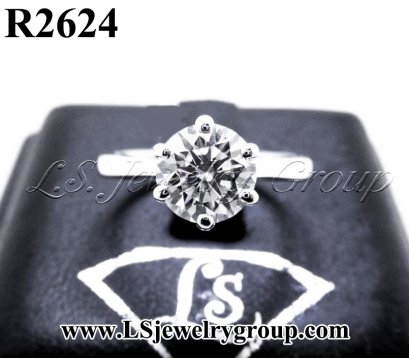 แหวนเพชรแท้ธรรมชาติ (Natural Diamonds) 1.10 Ct. มีใบCer F color (น้ำ 99%)/VVS