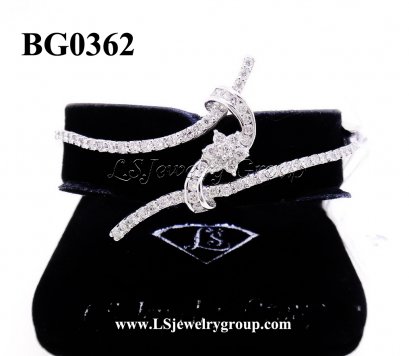 กำไลเพชรแท้ธรรมชาติ 1.60 Ct. น้ำ100-99% เพชรแท้ธรรมชาติ H&amp;A-รัชเชี่ยนคัท 64 เม็ด  White gold เปอร์เซ็นต์สูงสุด หนัก 15.300 g.