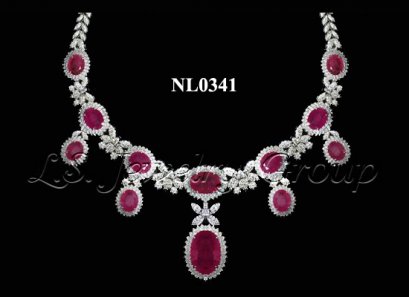 สร้อยคอทับทิมพม่าธรรมชาติเจียระไน 101.30 Ct.