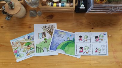 Postcard Set 4 ลาย Story หัวแตงโม / องอาจ ชัยชาญชีพ / PTK Studio