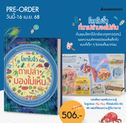 Pre-order (ปกแข็ง) โลกใบจิ๋วที่ตาเปล่ามองไม่เห็น ชุด ชวนเปิด-ปิด สนุกกับการค้นหาความรู้ข้างใน / Rosie Dickins / Peter Allen / พร่างดาว นุประดิษฐ์ / Nanmeebooks