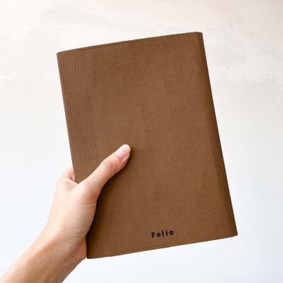 Book Cover : Brown น้ำตาล / Folio /  ปกหนังสือกันน้ำ  ผลิตจากกระดาษทำความสะอาดได้
