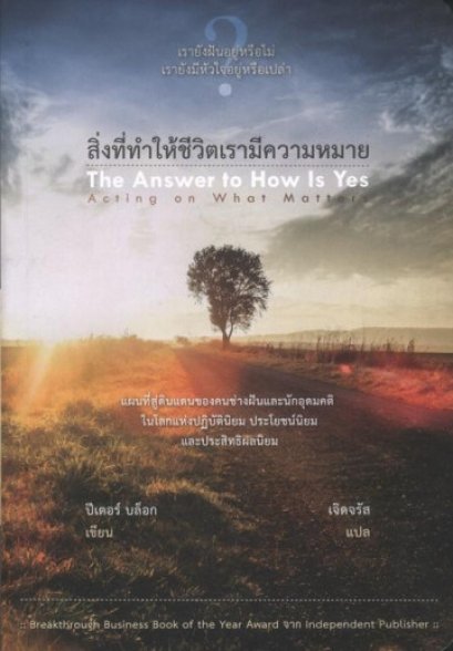 สิ่งที่ทำให้ชีวิตเรามีความหมาย / The Answer to Hoe Is Yes acting on what Matters / ปีเตอร์ บล็อก / เจิดจรัส แปล / OMG BOOKS
