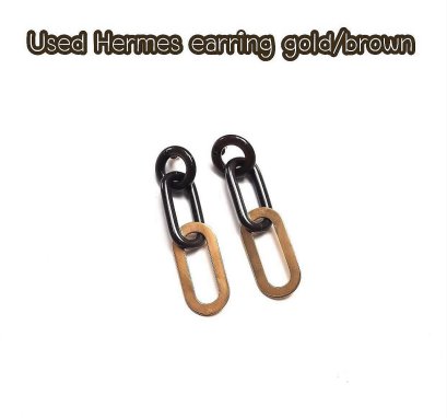 Hermes EARRING BLACK/GOLD